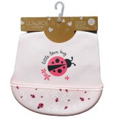 Wholesale - 2pk Pink with Lady Bug Silicone Bib Set C/P 60, UPC: 195010116589